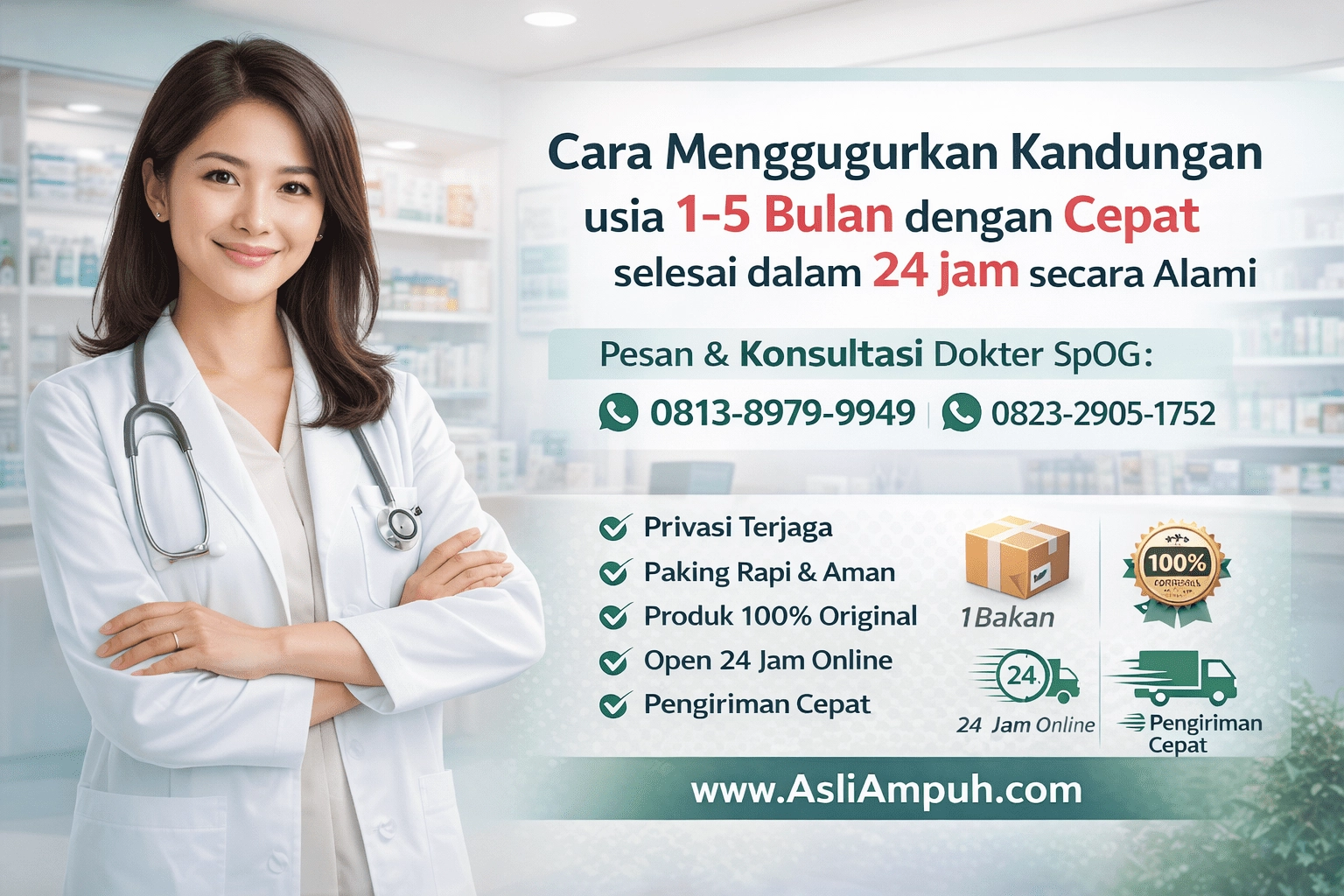 Cara Menggugurkan Kandungan usia 1-5 Bulan dengan Cepat selesai dalam 24 jam secara Alami