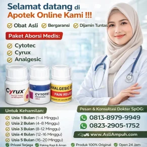 Jual Obat Aborsi Cytotec 400 mcg dan Obat Penggugur Kandungan Asli - Cara Menggugurkan Kandungan usia 1, 2, 3, 4, 5 Bulan dengan Cepat selesai dalam 24 jam secara Alami