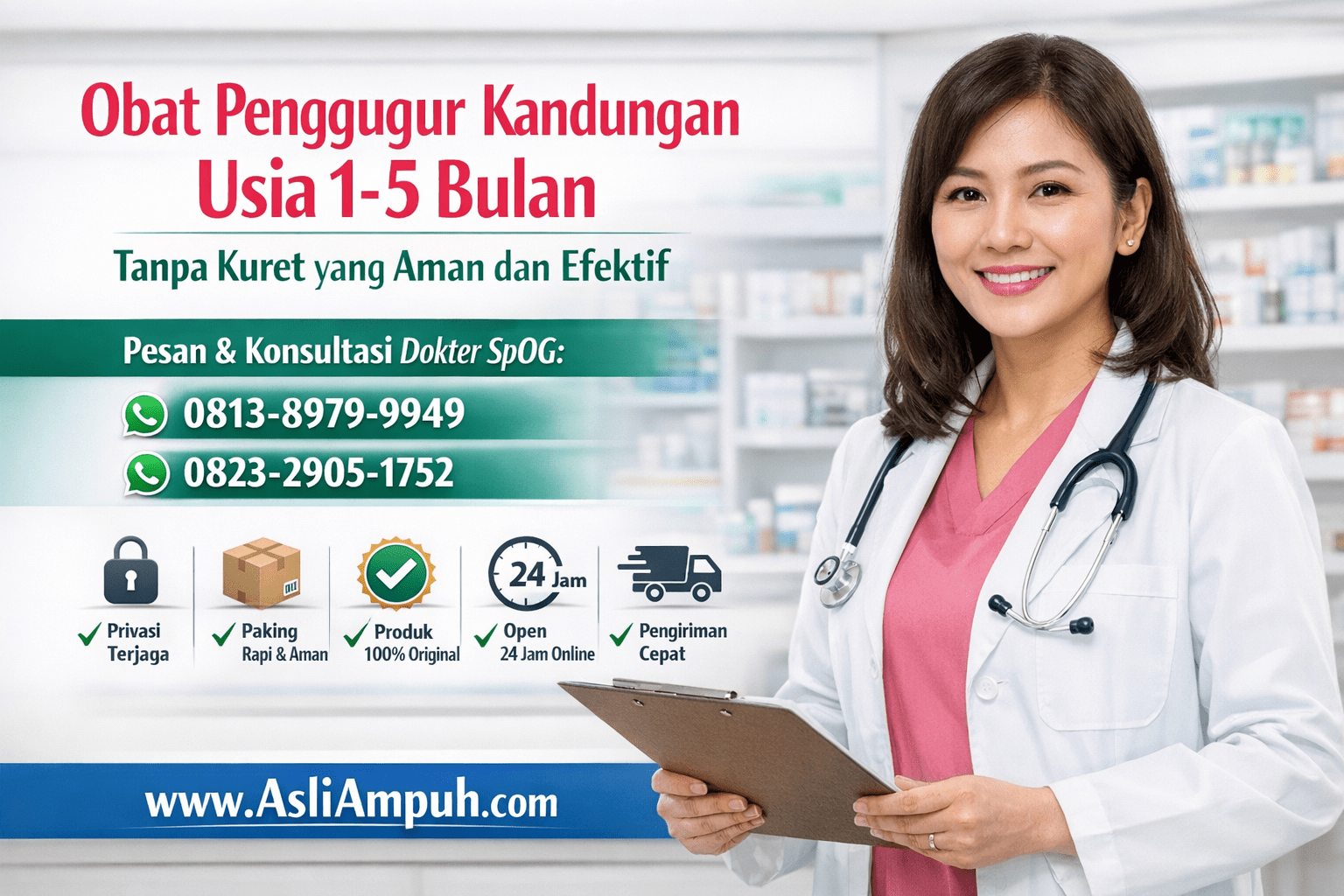 Obat Penggugur Kandungan Usia 1-5 Bulan Tanpa Kuret yang Aman dan Efektif