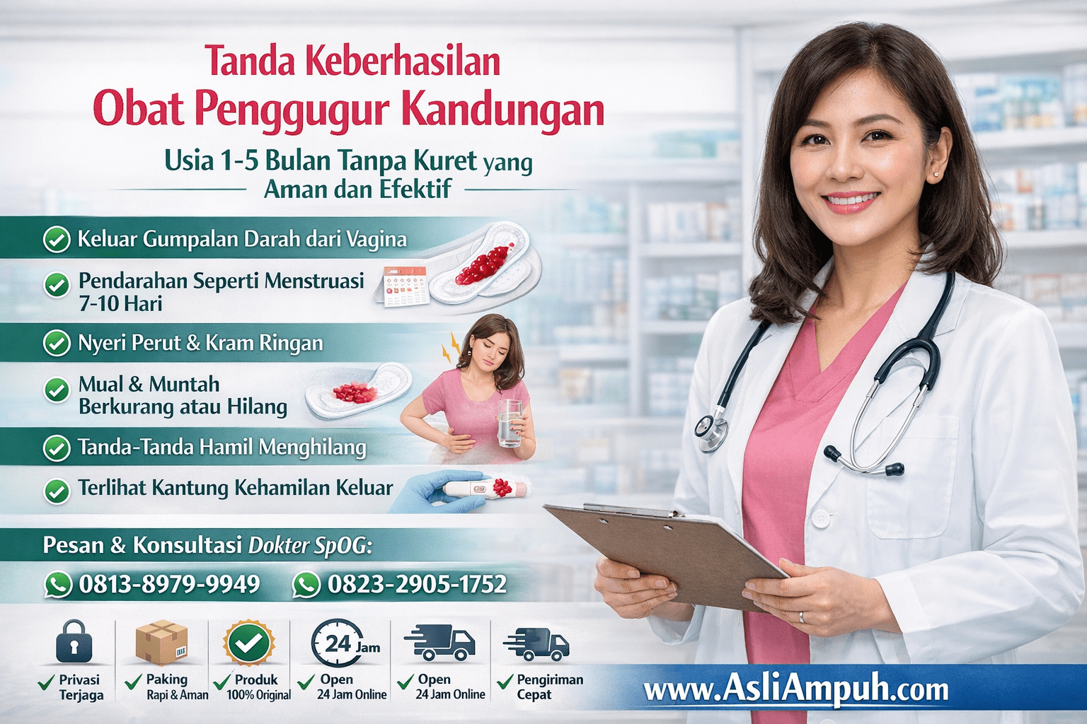 Tanda Keberhasilan Penggunaan Obat Penggugur Kandungan Usia 1-5 Bulan Tanpa Kuret yang Aman dan Efektif